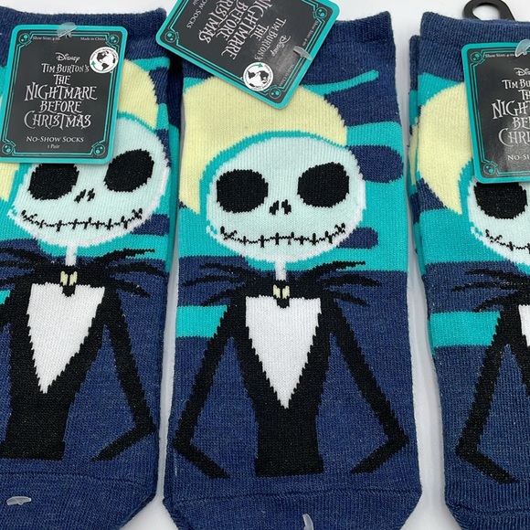 Disney Jack Skellington No Show Socks‎ Shoe Size 4-10 - 4 Pairs - New - Picture 2 of 6
